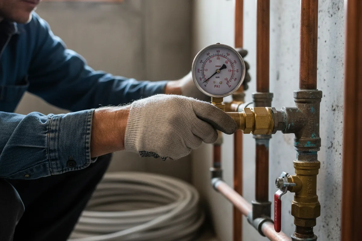 Pressure testing a repaired line during Water Line Repair in Hixson